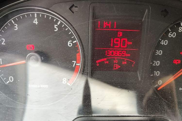 Used Volkswagen Jetta 2013 1.6L Manual Comfort Model Odometer Close Up
