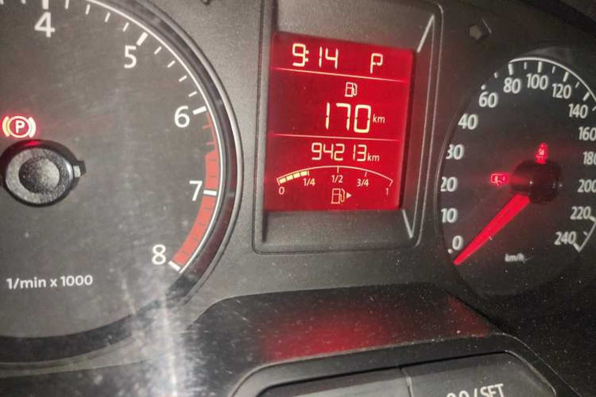 Used Volkswagen Jetta 2013 1.6L Automatic Comfort Model Odometer Close Up