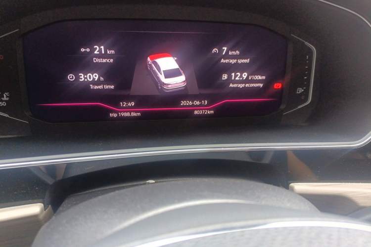 Used Volkswagen Passat 2020 330TSI Luxury Edition China VI Odometer Close Up
