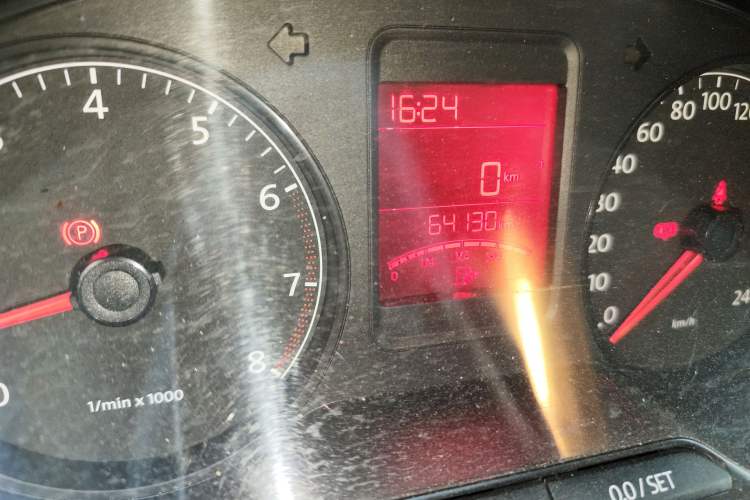 Used Volkswagen Polo 2013 1.4L Manual Comfort Edition Odometer Close Up