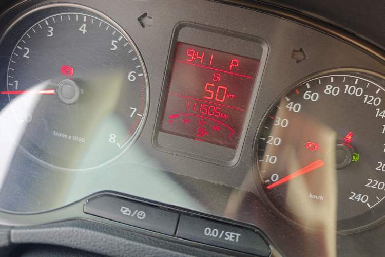 Used Volkswagen Polo 2013 1.6L Automatic Comfort Edition Odometer Close Up
