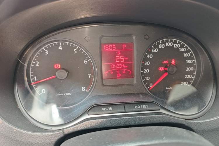 Used Volkswagen Polo 2013 1.6L Automatic Comfort Edition Odometer Close Up