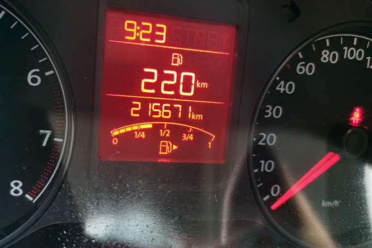 Used Volkswagen Polo 2013 1.6L Manual Comfort Edition Odometer Close Up