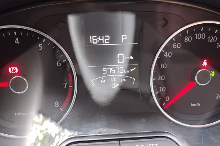 Used Volkswagen Polo 2014 1.6L Automatic Comfort Edition Odometer Close Up