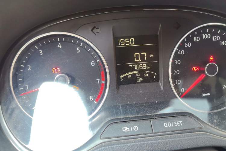 Used Volkswagen Polo 2014 1.4L Manual Comfort Edition Odometer Close Up