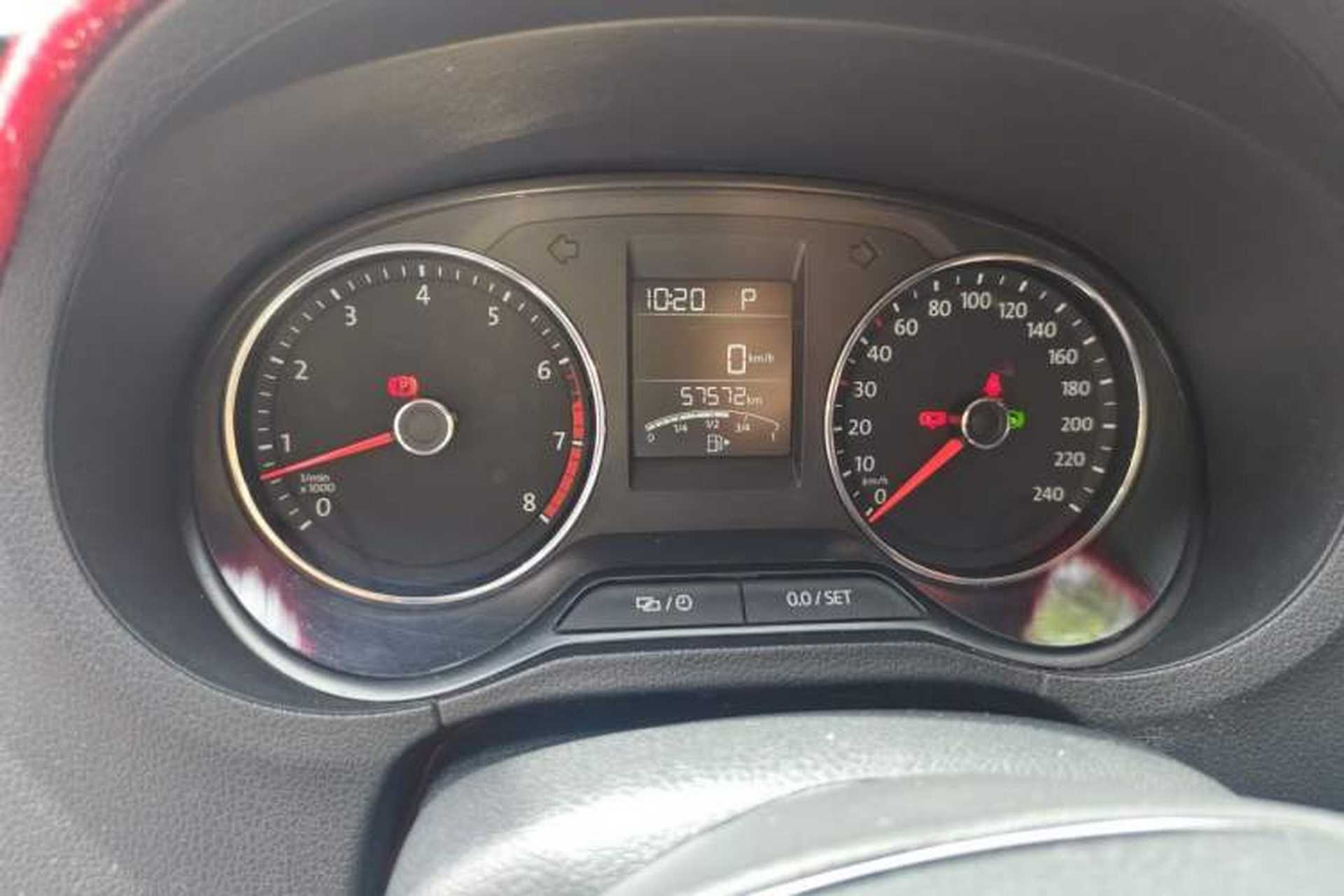Used Volkswagen Polo 2016 1.6L Automatic Comfort Model Odometer Close Up