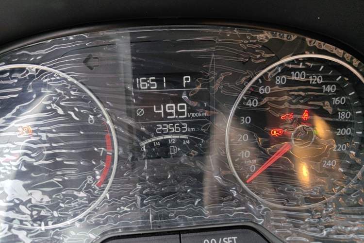 Used Volkswagen Polo 2016 1.6L Automatic Comfort Model Odometer Close Up