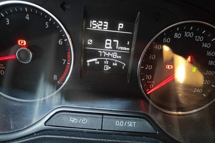 Used Volkswagen Polo 2016 1.6L Automatic Comfort Model Odometer Close Up