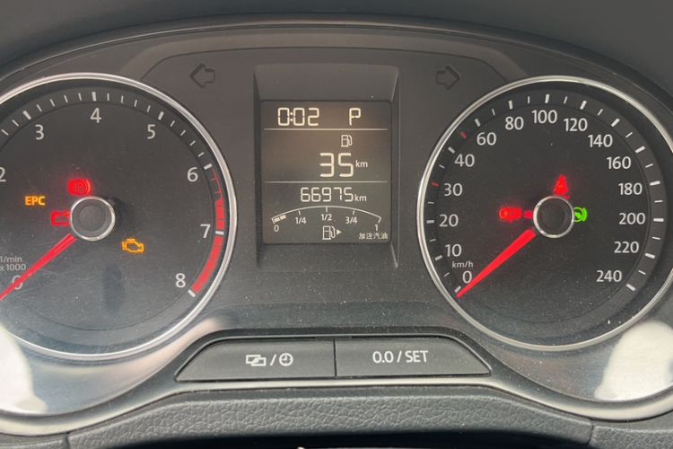 Used Volkswagen Polo 2016 1.6L Automatic Comfort Model Odometer Close Up