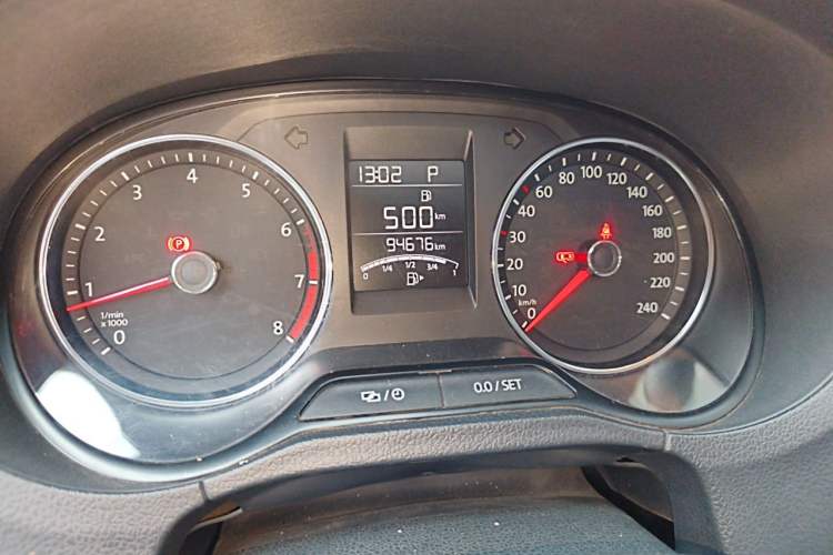 Used Volkswagen Polo 2016 1.6L Automatic Comfort Model Odometer Close Up