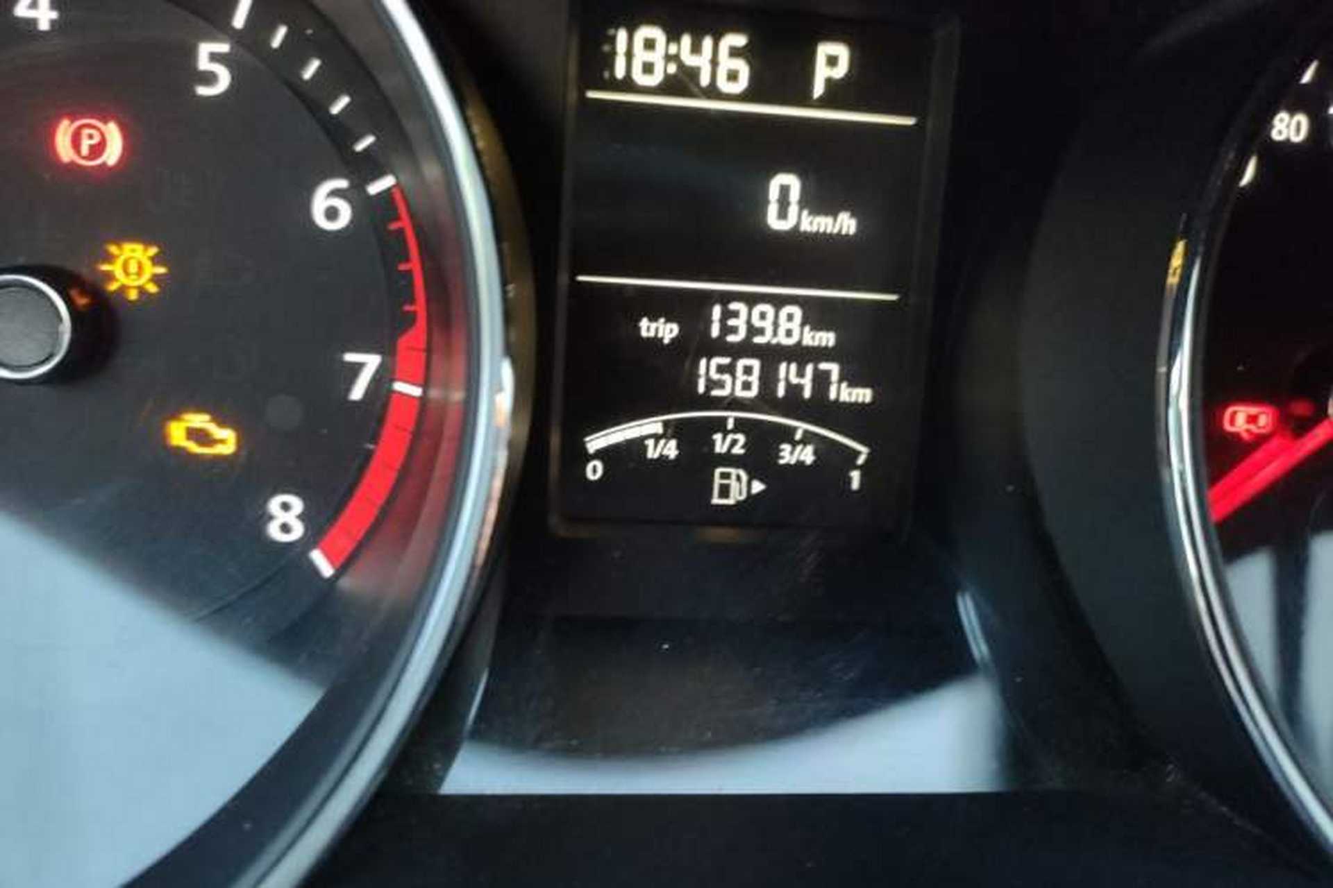 Used Volkswagen Sagitar 2017 1.6L Automatic Comfort Model Odometer Close Up