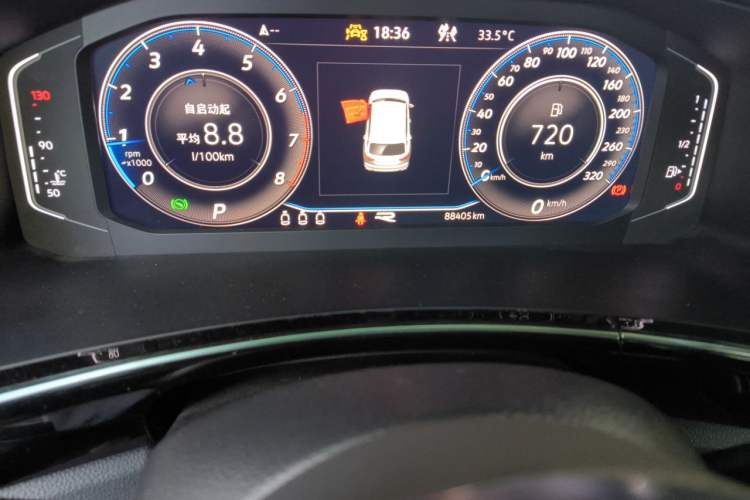 Used Volkswagen Tayron 2022 380TSI Four-Wheel Drive R-Line Connected Version Odometer Close Up
