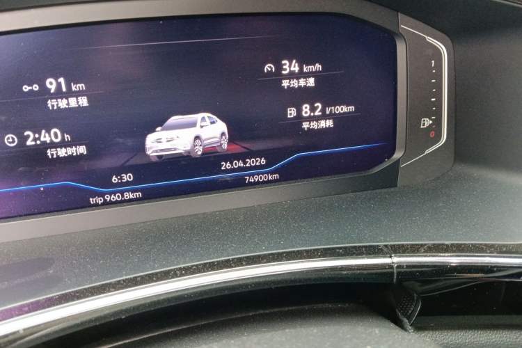 Used Volkswagen Tayron X 2020 380TSI Four-Wheel Drive Prestige Connected Version Odometer Close Up
