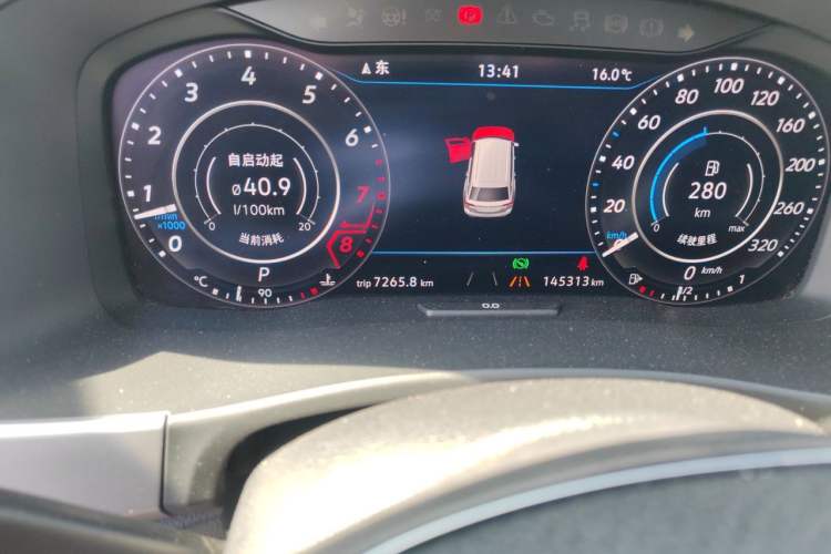 Used Volkswagen Teramont 2017 530 V6 Four-Wheel Drive Flagship Edition Odometer Close Up