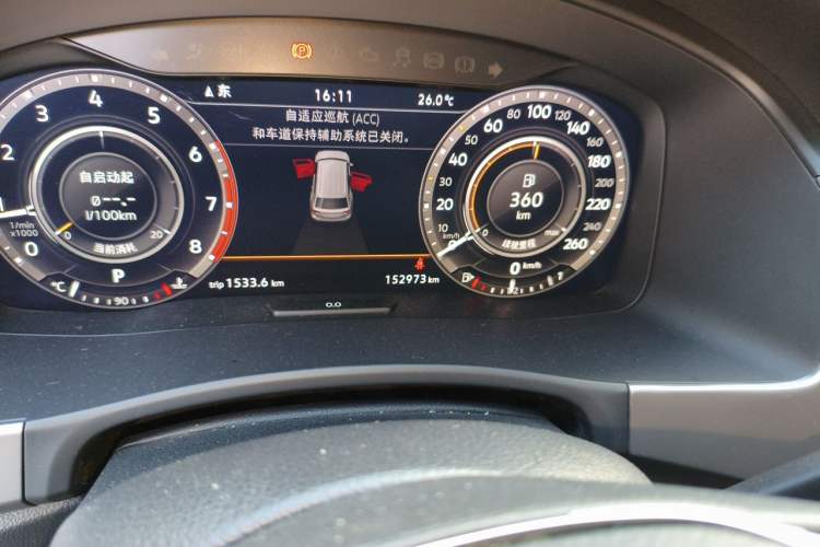 Used Volkswagen Teramont 2017 330TSI Two-Wheel-Drive Flagship Edition Odometer Close Up