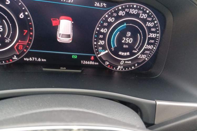 Used Volkswagen Teramont 2017 380TSI Four-Wheel Drive Flagship Edition Odometer Close Up