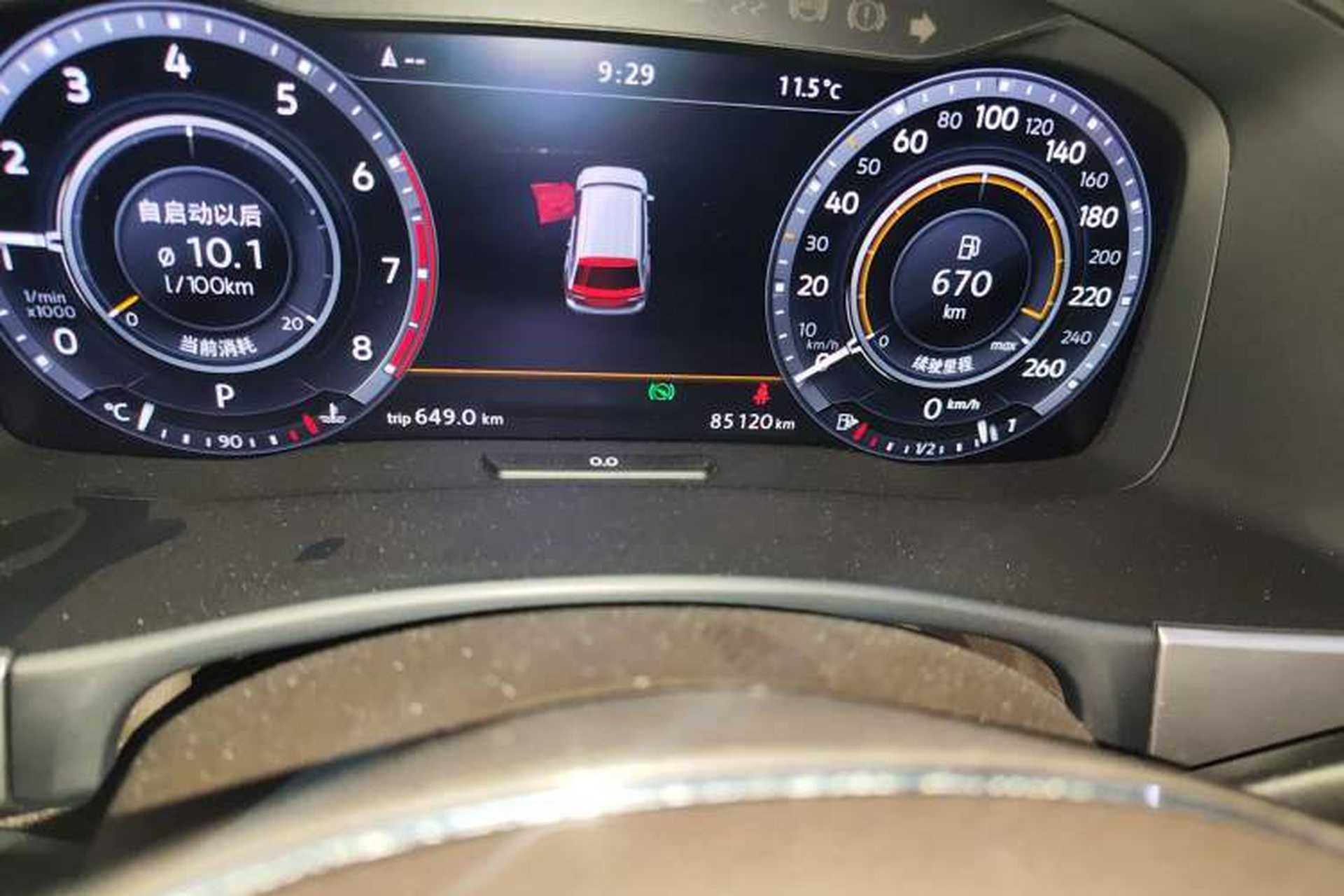 Used Volkswagen Teramont 2017 380TSI Four-Wheel Drive Flagship Edition Odometer Close Up