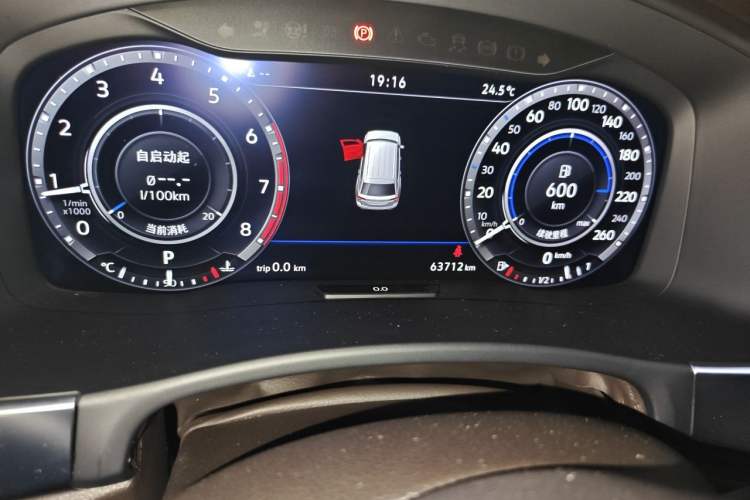 Used Volkswagen Teramont 2019 380TSI Four-Wheel Drive Flagship Model China VI Odometer Close Up