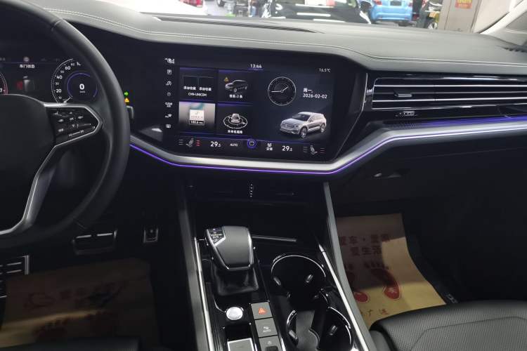 Used Volkswagen Touareg 2023 3.0 TSI Luxury Edition Obsidian Black Sport Package Audio And AC Panel