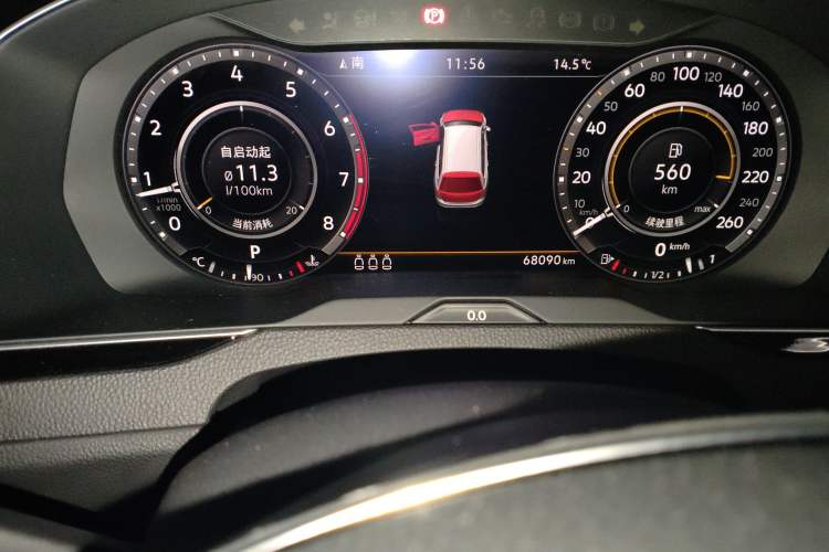 Used Volkswagen Variant 2018 380TSI Four-Wheel Drive Longitudinal Version Odometer Close Up