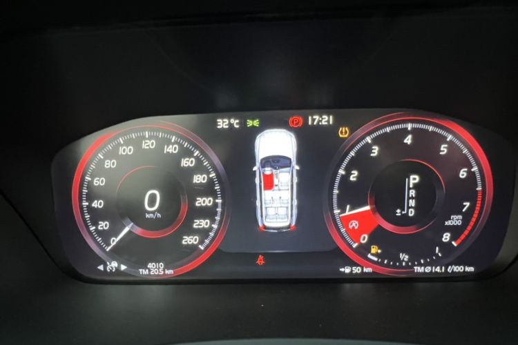 Used Volvo XC90 2020 T6 Zhiyi Luxury 7-Seater Odometer Close Up