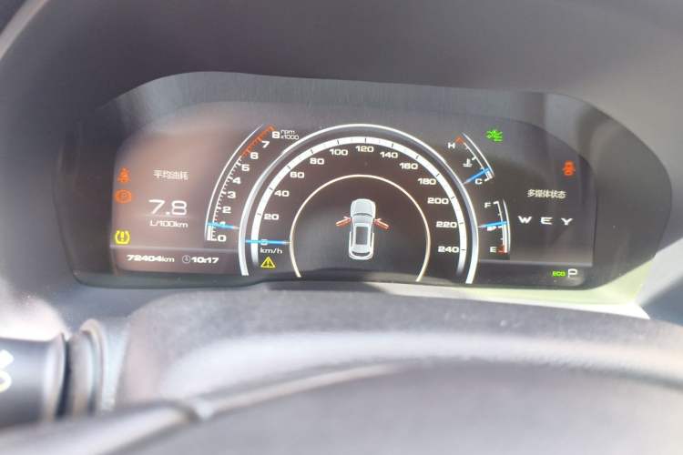Used Wey VV7 2017 2.0T Flagship Model Odometer Close Up