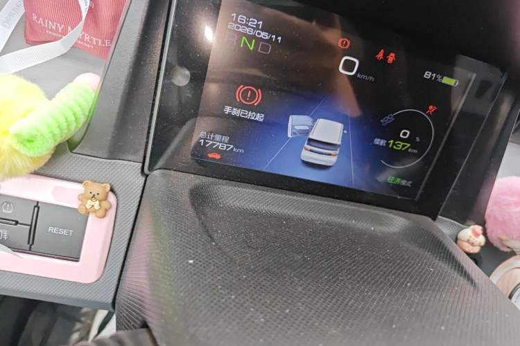 Used Wuling Hongguang MINIEV 2021 Macaron Sandwich Model 170 km Lithium Iron Phosphate Odometer Close Up