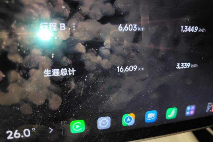 Used Xiaomi Auto SU7 2024 Four-Wheel Drive Ultra-Long Range Advanced Intelligent Driving Max Edition Odometer Close Up