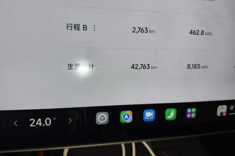 Used Xiaomi Auto SU7 2024 Four-Wheel Drive Ultra-Long Range Advanced Intelligent Driving Max Edition Odometer Close Up