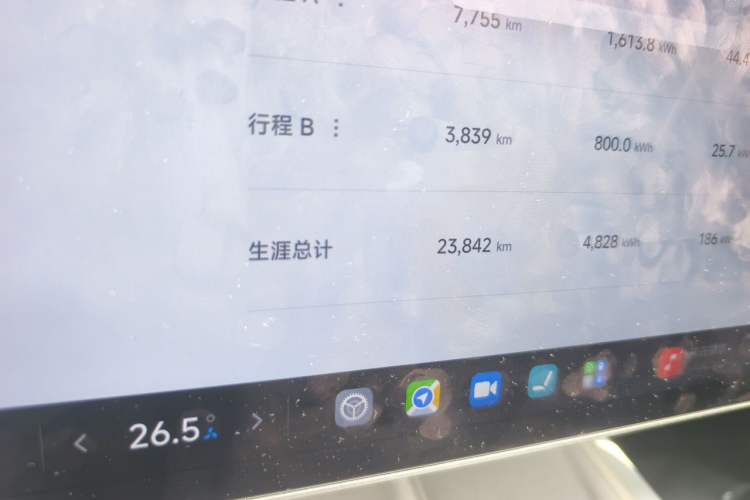 Used Xiaomi Auto SU7 2024 Four-Wheel Drive Ultra-Long Range Advanced Intelligent Driving Max Edition Odometer Close Up