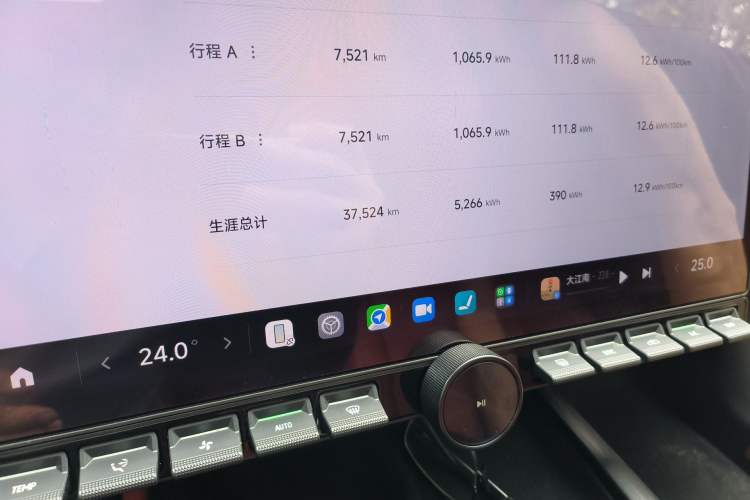 Used Xiaomi Auto SU7 2024 Rear-Drive Long-Range Intelligent Driving Version Odometer Close Up
