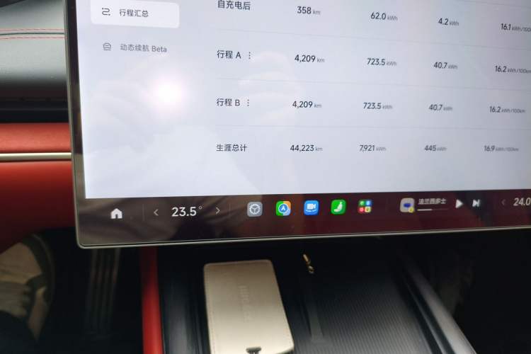 Used Xiaomi Auto SU7 2024 Four-Wheel Drive Ultra-Long Range Advanced Intelligent Driving Max Edition Odometer Close Up