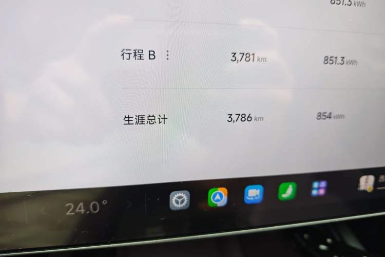 Used Xiaomi Auto SU7 2024 Four-Wheel Drive Ultra-Long Range Advanced Intelligent Driving Max Edition Odometer Close Up