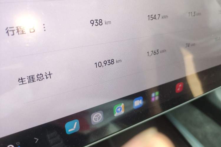 Used Xiaomi Auto SU7 2024 Four-Wheel Drive Ultra-Long Range Advanced Intelligent Driving Max Edition Odometer Close Up