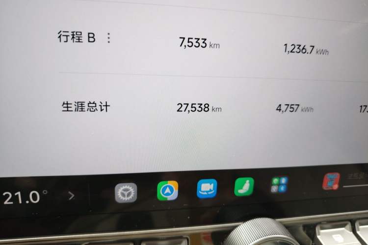 Used Xiaomi Auto SU7 2024 Four-Wheel Drive Ultra-Long Range Advanced Intelligent Driving Max Edition Odometer Close Up