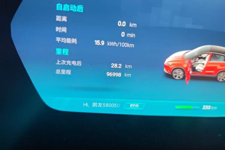 Used XPeng G3 2019 Smart Edition Odometer Close Up