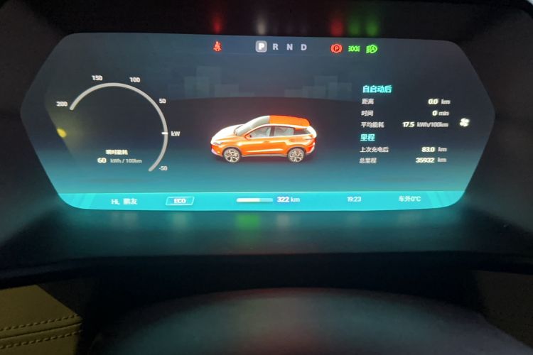 Used XPeng G3 2020 520 Smart Edition Odometer Close Up