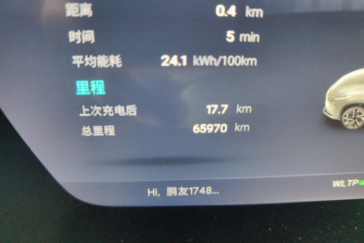 Used XPeng G3 2021 G3i 460N Odometer Close Up