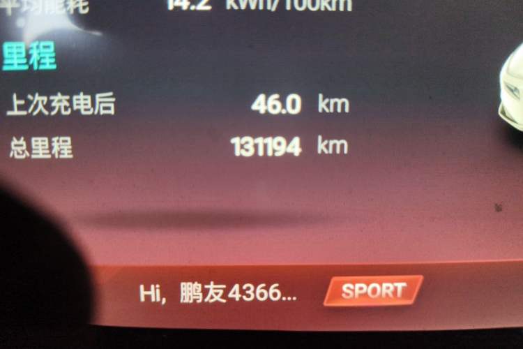 Used XPeng G3 2021 G3i 520N Odometer Close Up