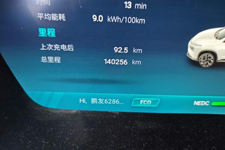 Used XPeng G3 2022 G3i 460G+ Odometer Close Up
