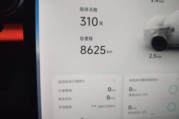 Used XPeng G7 2025 Model—602 Long Range Max Odometer Close Up