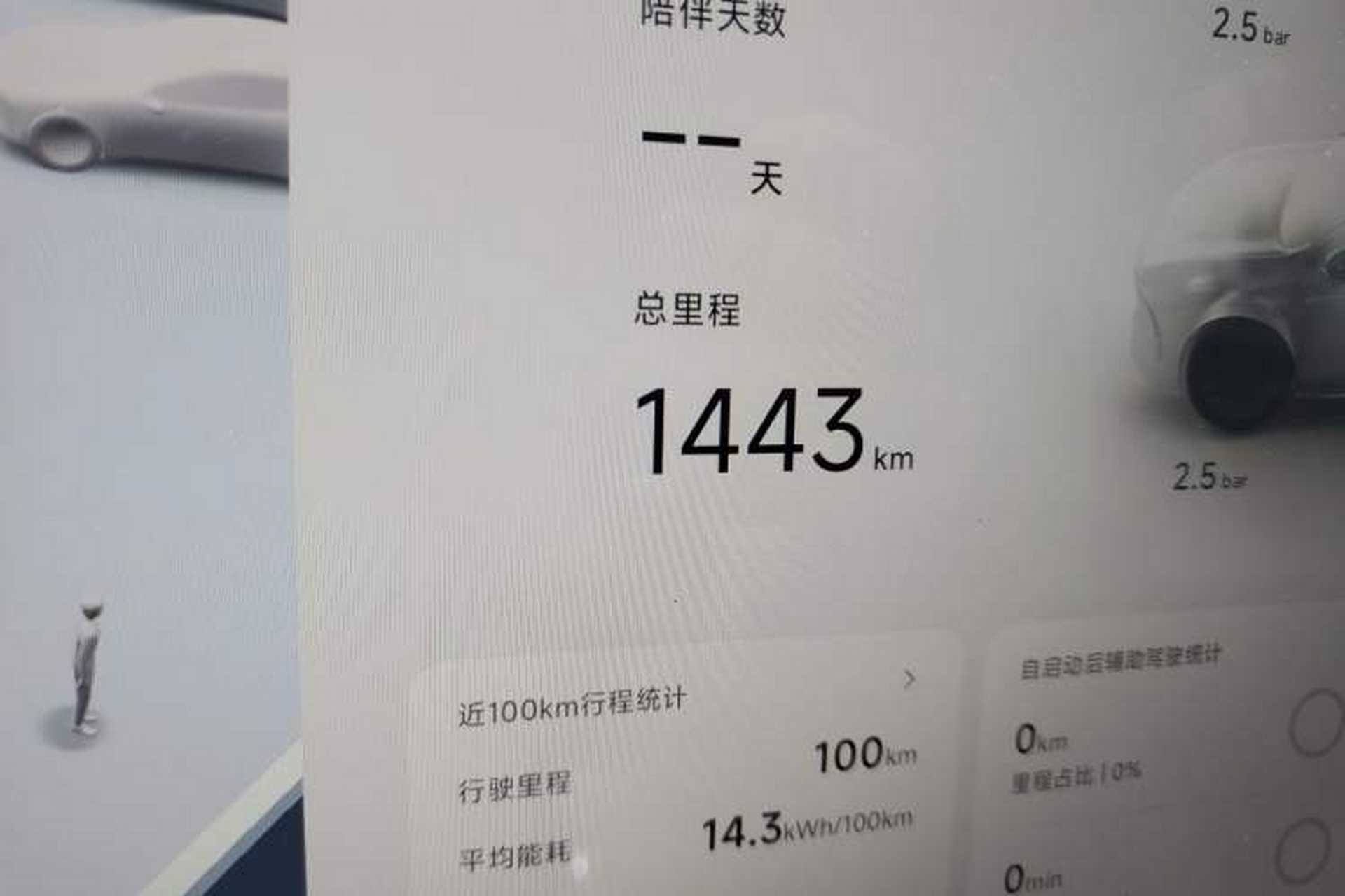 Used XPeng G7 2025 Model—702 Ultra Long Range Odometer Close Up