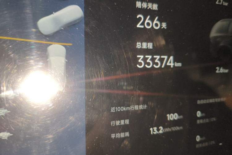 Used XPeng G7 2025 Model—702 Ultra Long Range Odometer Close Up