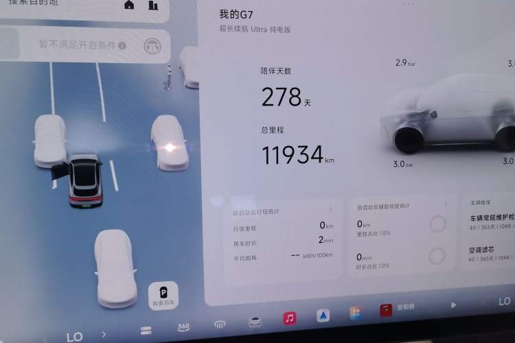 Used XPeng G7 2025 Model—702 Ultra Long Range Odometer Close Up