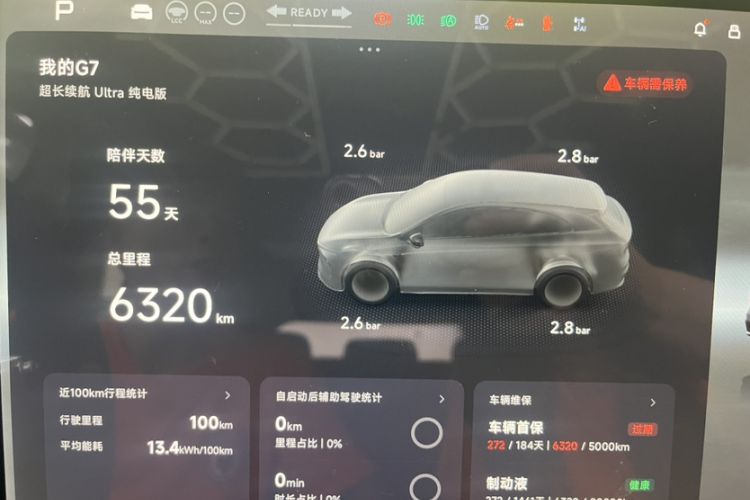 Used XPeng G7 2025 Model—702 Ultra Long Range Odometer Close Up