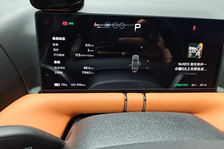Used XPeng G9 2022 702 Max Odometer Close Up