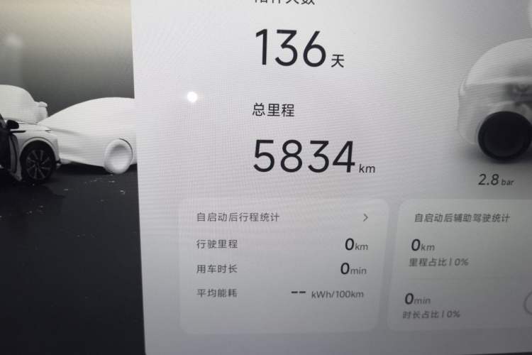 Used XPeng G9 2025 725 with Ultra-Long Range Max Odometer Close Up