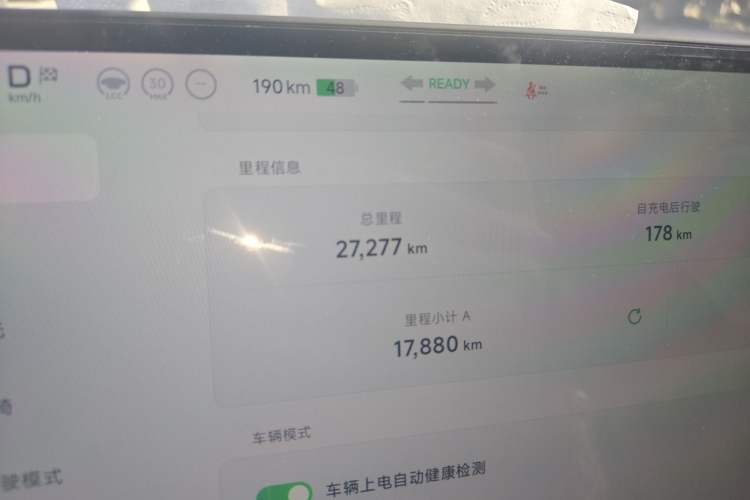 Used XPeng MONA M03 2024 515 Long-Range Odometer Close Up