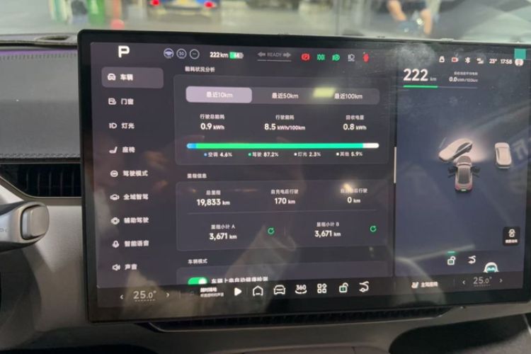 Used XPeng MONA M03 2024 620 with Ultra-Long Range Odometer Close Up
