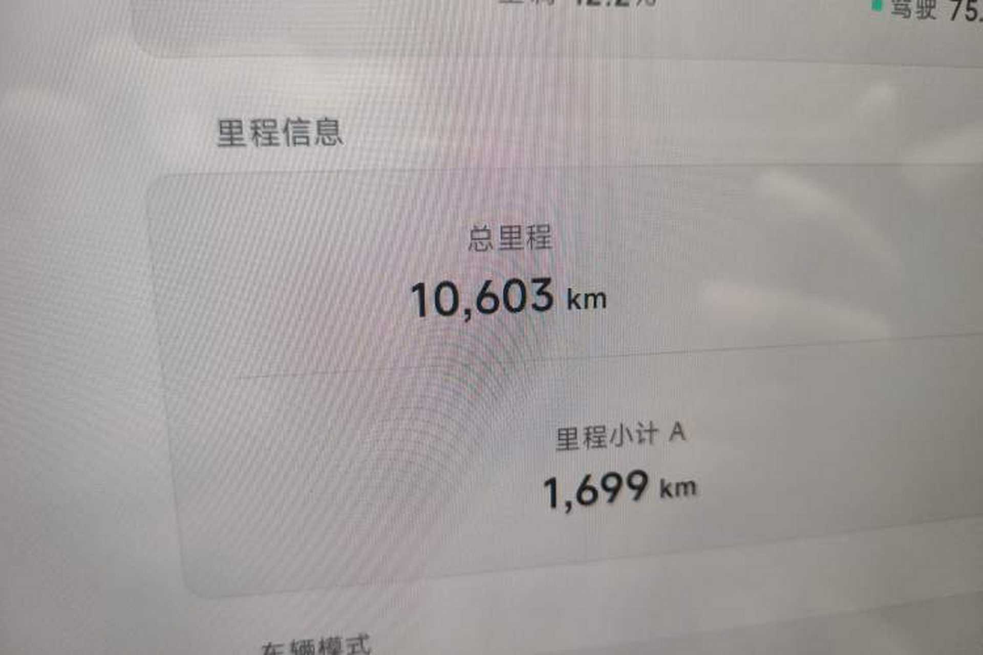 Used XPeng MONA M03 2024 620 with Ultra-Long Range Odometer Close Up